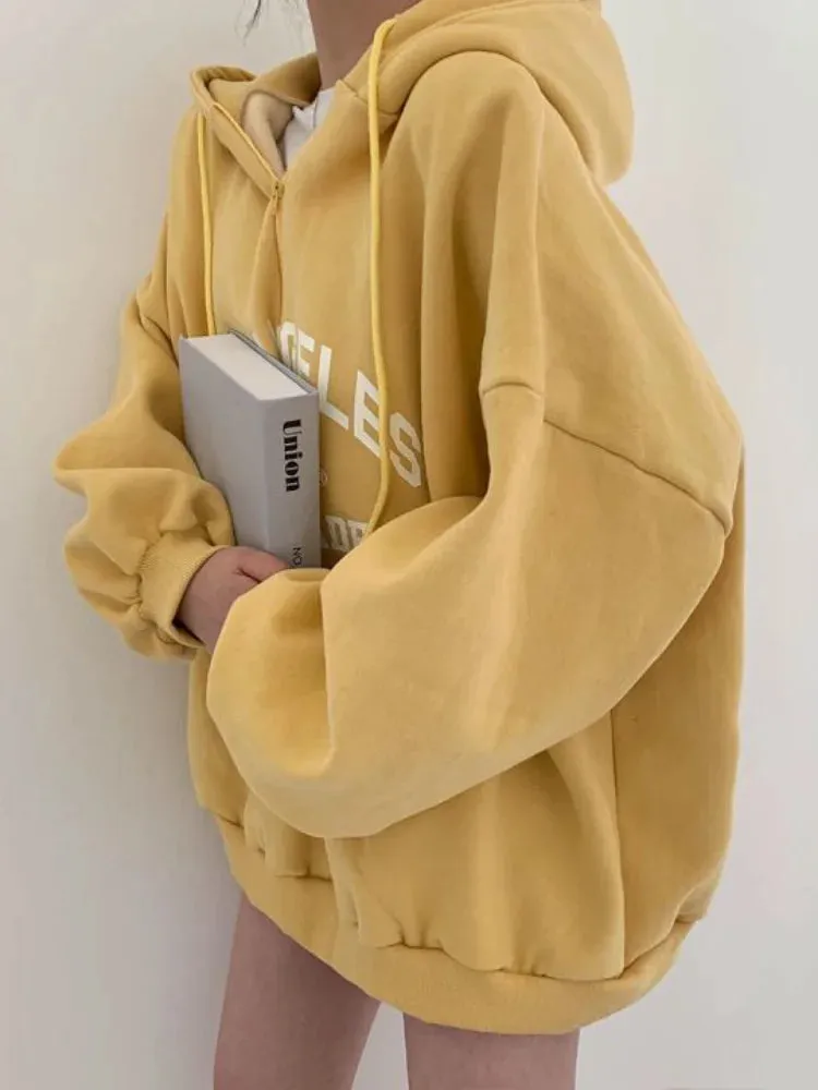 -Fall Outfits Long Sleeve Top -Women Kpop Loose Hooded Sweatshirts Half Zipper Pullover Long Sleeve Couple Top Harajuku Vintage Letter Printed Hoodies