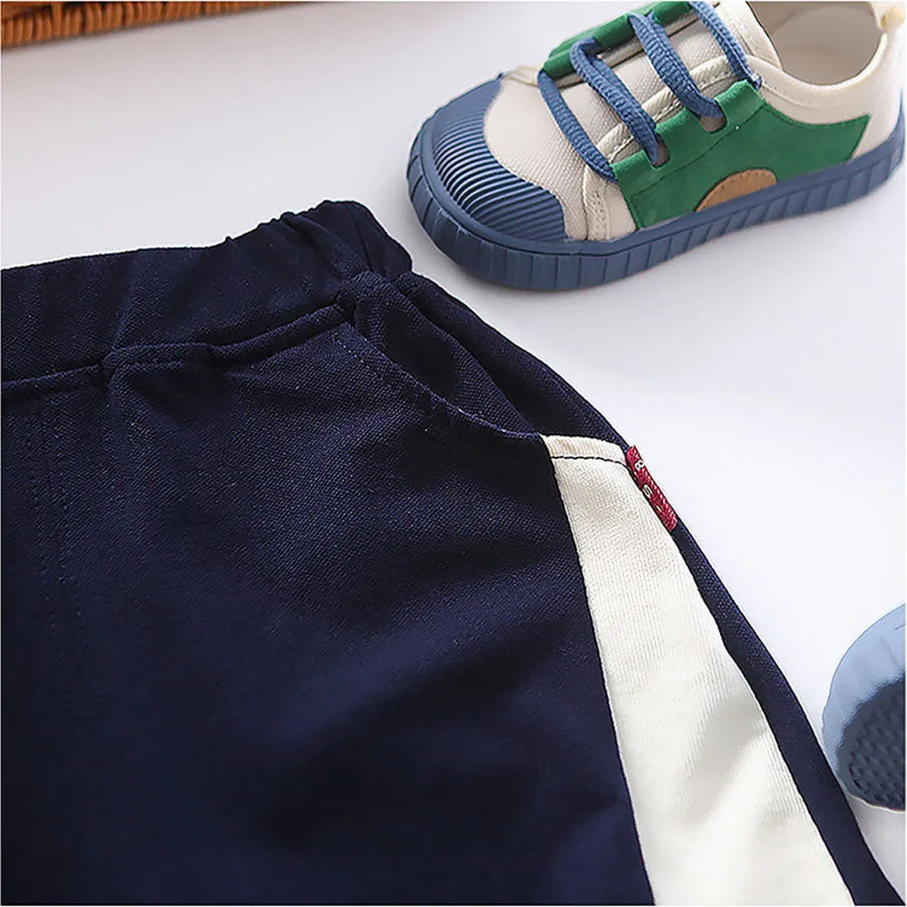 1891 Blue Sporty 2 Pcs Shorts Set For Toddlers And Kids