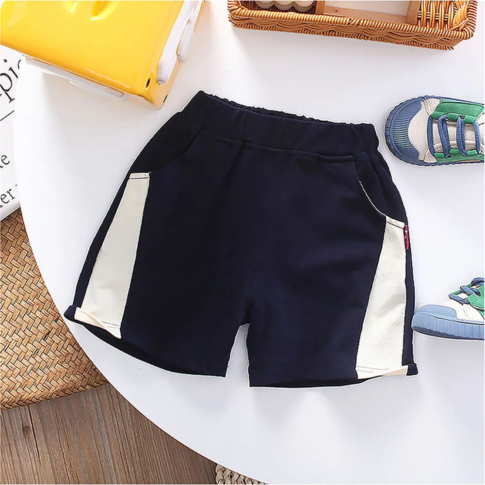 1891 Blue Sporty 2 Pcs Shorts Set For Toddlers And Kids