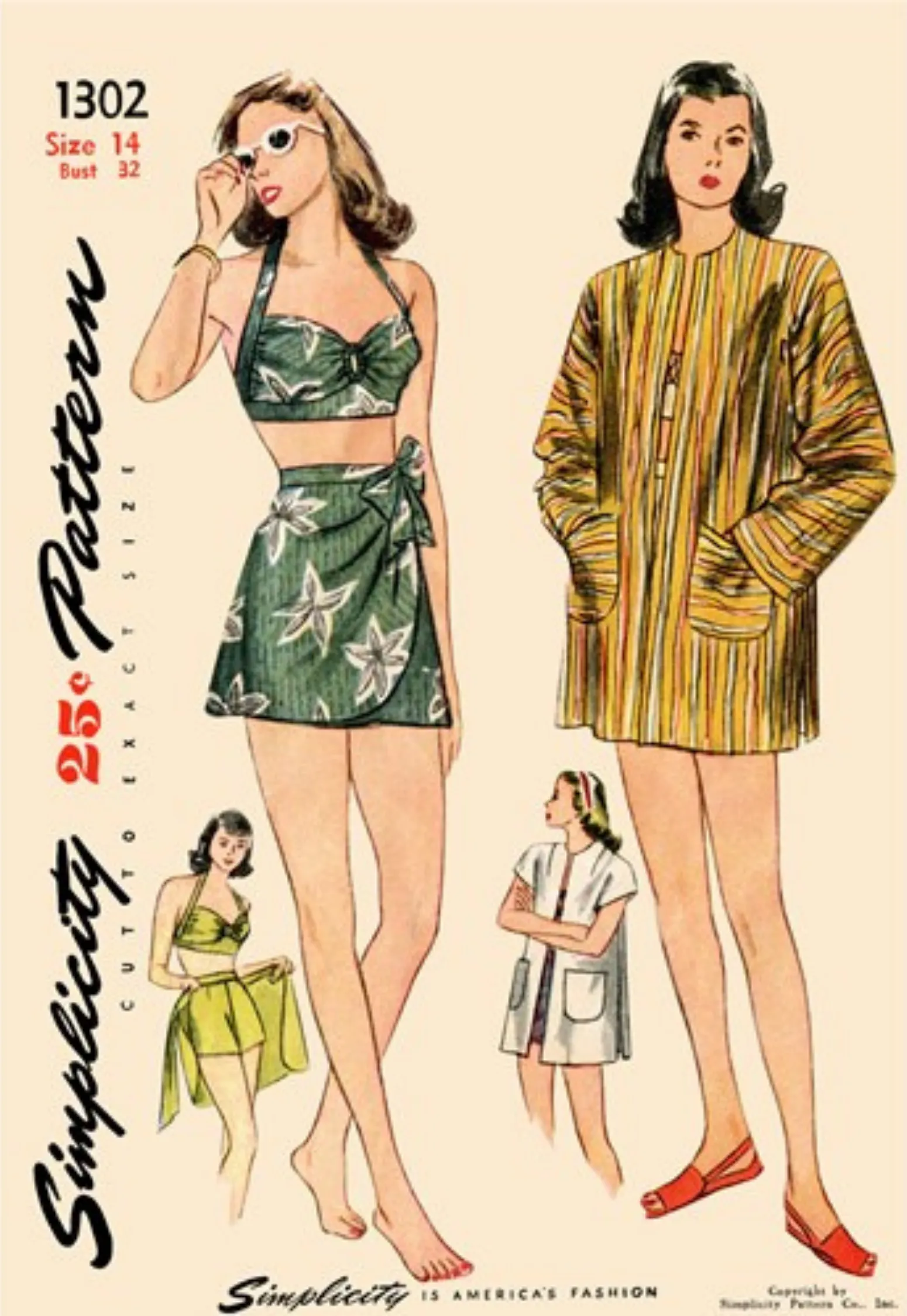 1940's Reproduction Sewing Pattern: Simplicity S8932