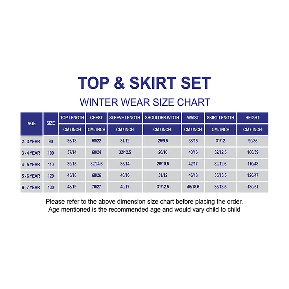 2 pcs Cream checks cardigan and Skirt Winter wear set 2 matching Teddy Clips