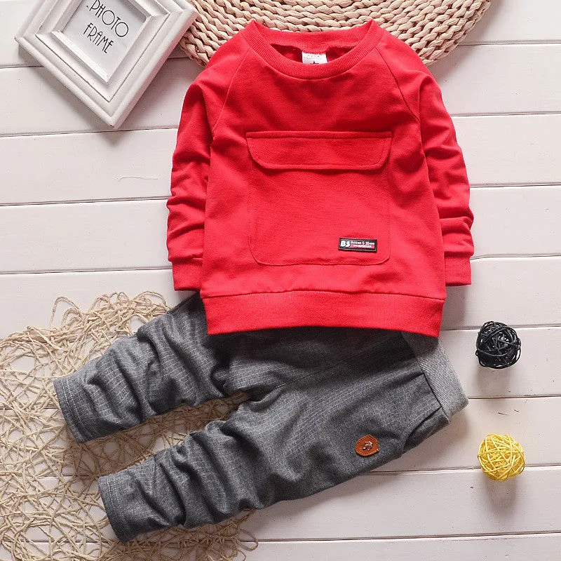 2 Pcs Fashion Boys Children Sets Spring Autumn Cotton Children Toddler Boys Clothing Outfits Baby Clothes Suit 1392