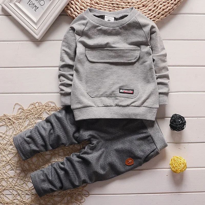 2 Pcs Fashion Boys Children Sets Spring Autumn Cotton Children Toddler Boys Clothing Outfits Baby Clothes Suit 1392