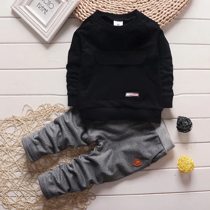 2 Pcs Fashion Boys Children Sets Spring Autumn Cotton Children Toddler Boys Clothing Outfits Baby Clothes Suit 1392