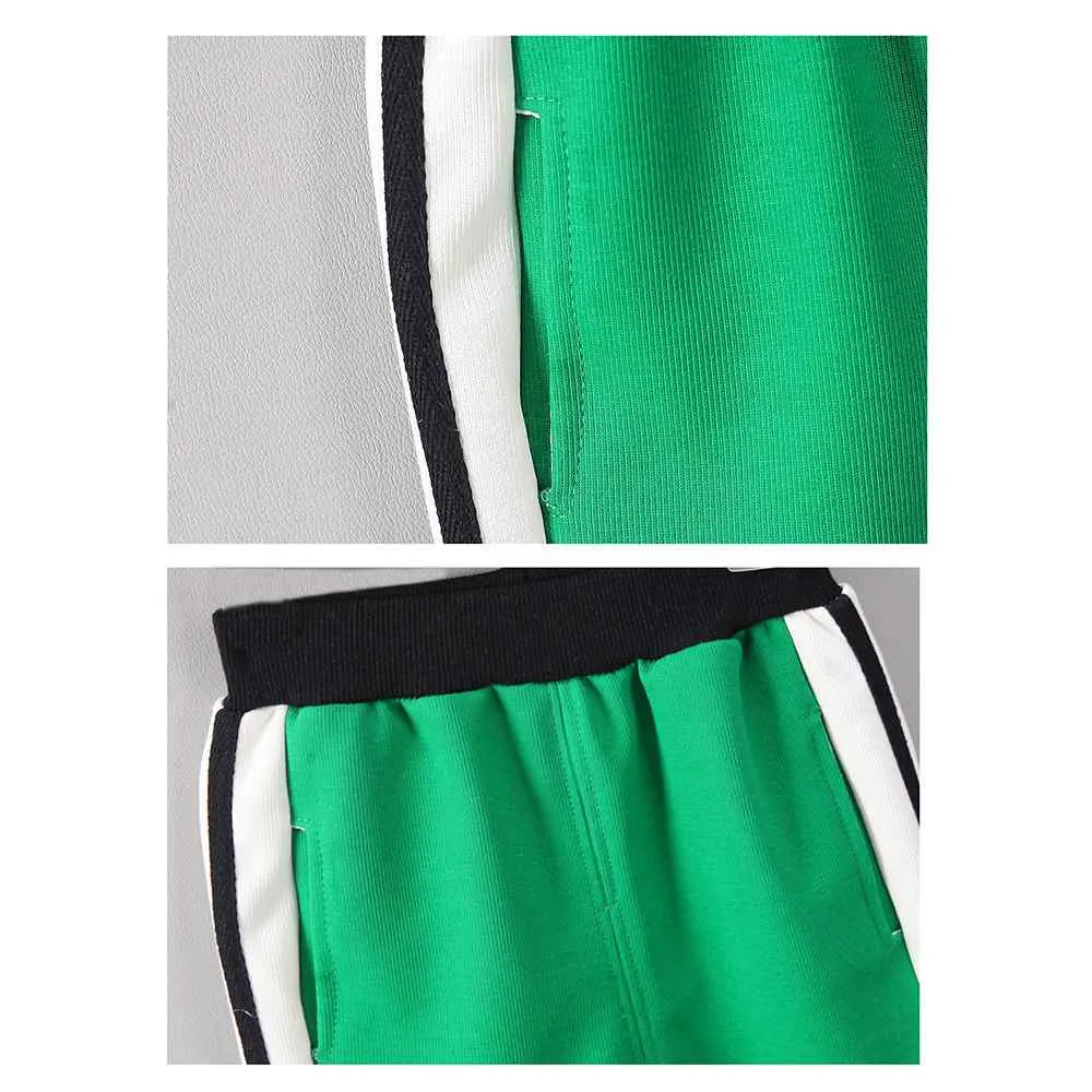 2 pcs Green Varsity Style Jacket with matching Tracks for Kids.