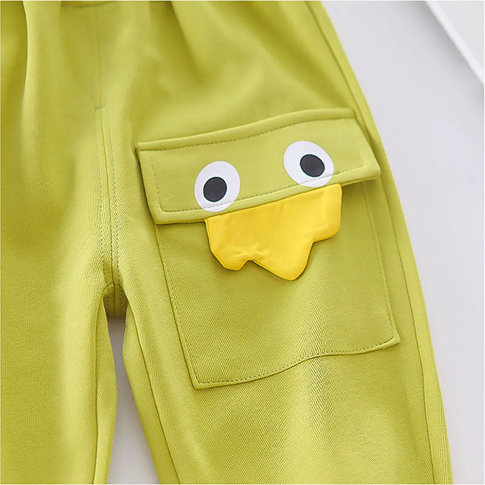 2 Pcs Set Green Striped 3D Fluffy Dino Tummy Sweat Shirt And Pants Set For Toddler And Kids Winter And All Season Wear