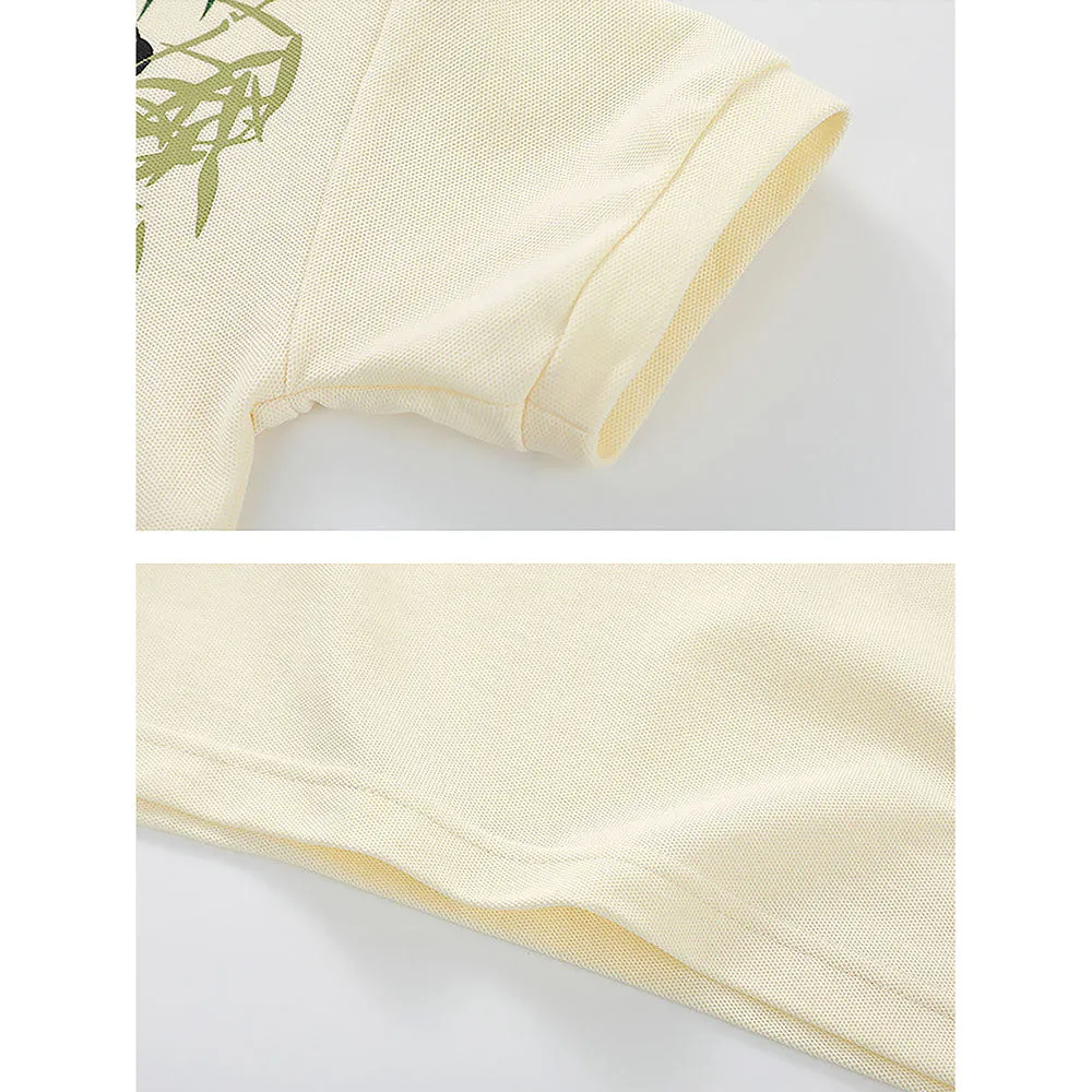 2Pcs Panda Chinese Collar Shirt And Matching Shorts All Season Wear