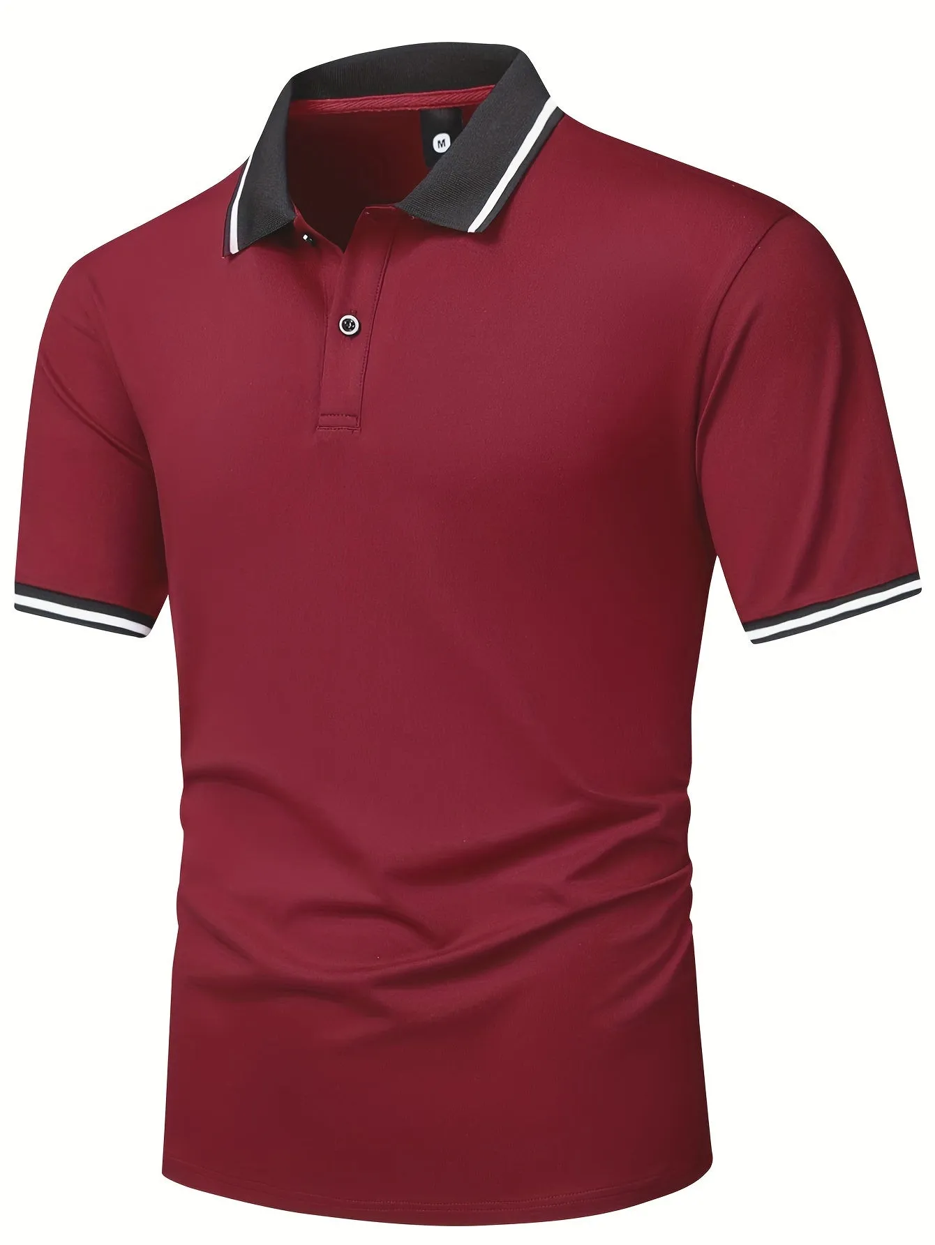 5pcs Comfy Short Sleeve Button Up Lapel Shirt for Golf Sports