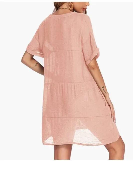 AI'MAGE Women's Swimsuit Coverups Bikini Beachwear Beach Cover Up Dress w Pocket