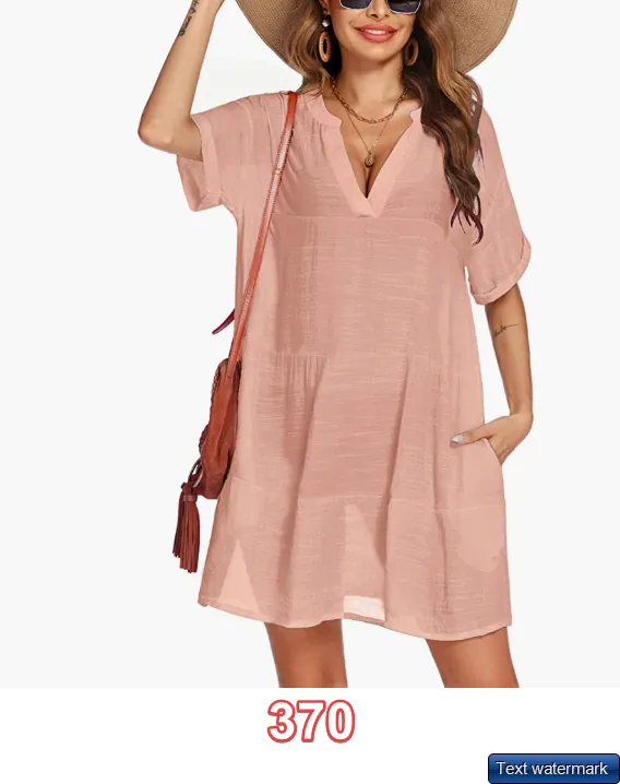 AI'MAGE Women's Swimsuit Coverups Bikini Beachwear Beach Cover Up Dress w Pocket