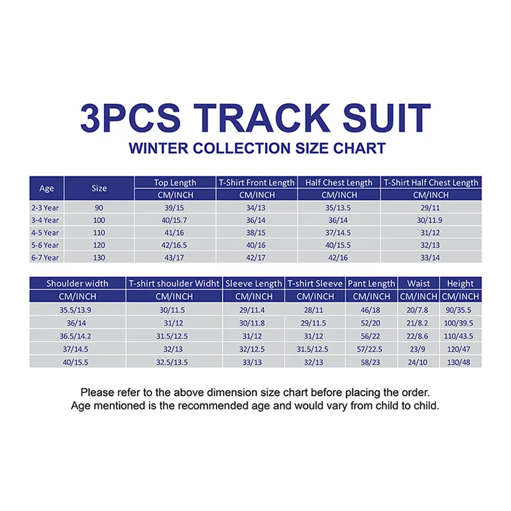 Black & White 1977 Designed 3 Pcs Varsity Jacket Styled Track Suit Set For Toddlers And Kids