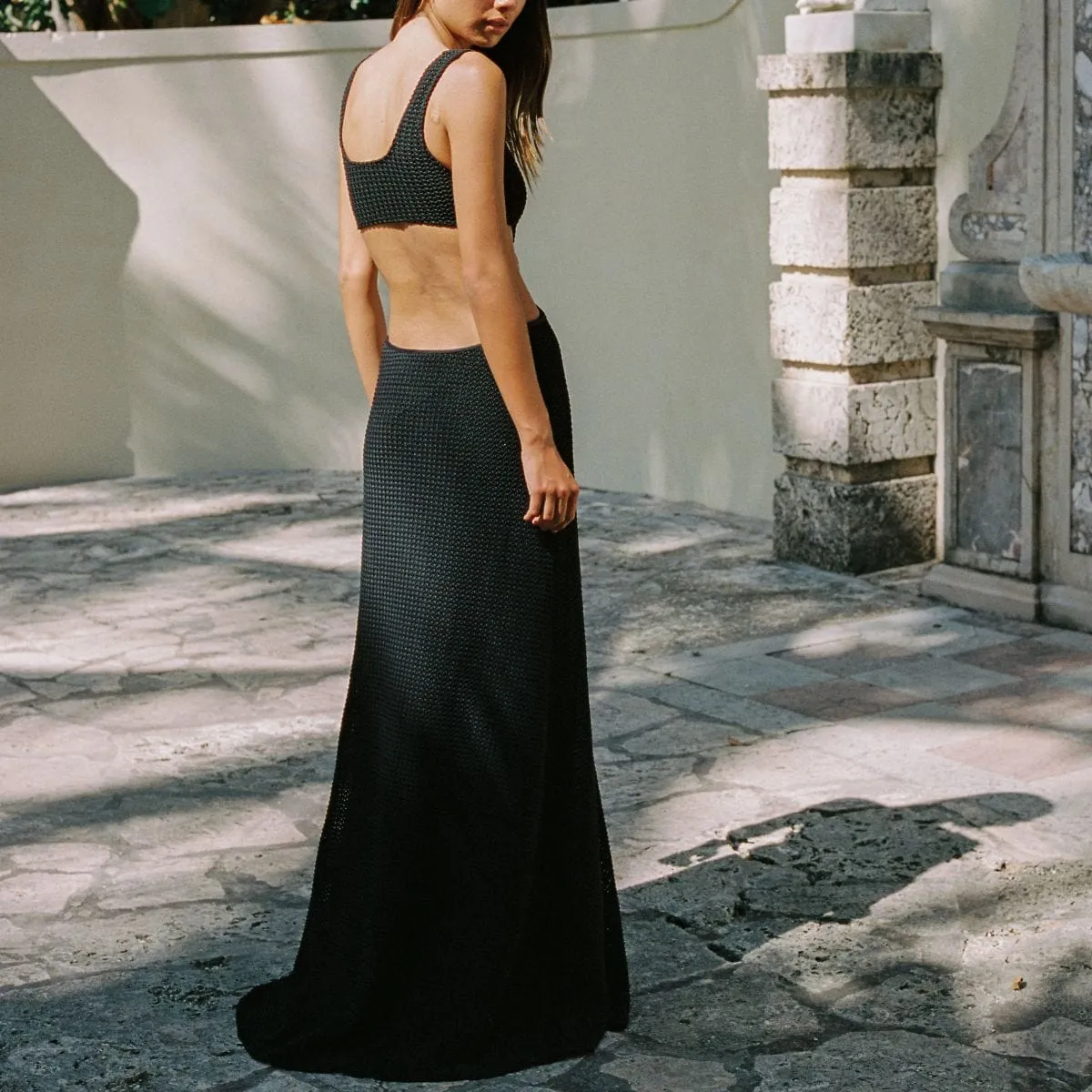 Black Crochet Ky Dress