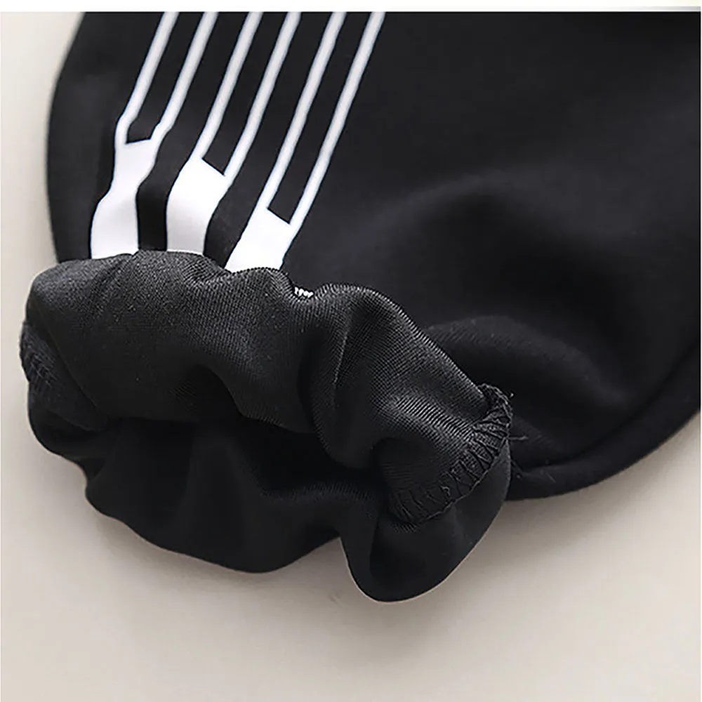 Black Letter B Monogram 3 Pcs Track Suit Set For Toddlers And Kids