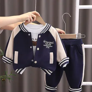 Black/Beige Teddy 3 pcs Track Suit set for Toddlers/Kids