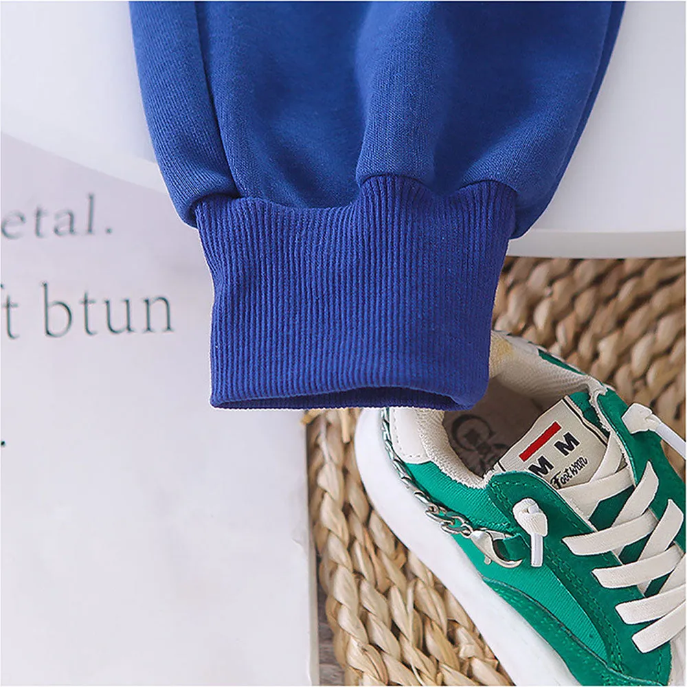 Blue 3D Monkey Face 2Pcs Track Suit Set For Winter And All Season Wear