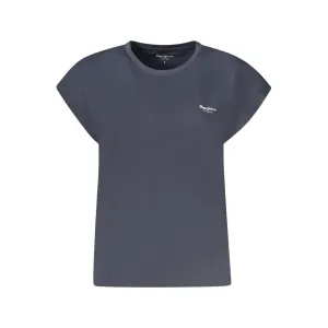 Blue Cotton Women T-Shirt