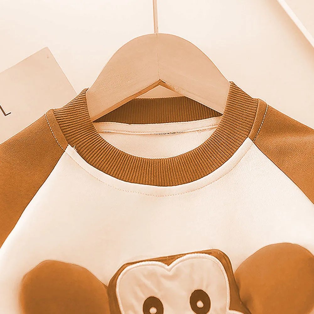 Brown 3D Monkey Face 2Pcs Track Suit Set For Winter And All Season Wear