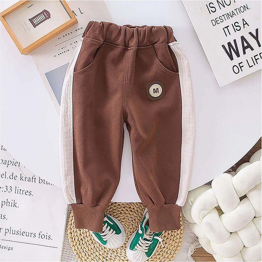 Brown Dino Broach Designed Jacket 3 Pcs Track Suit Set For Toddlers And Kids