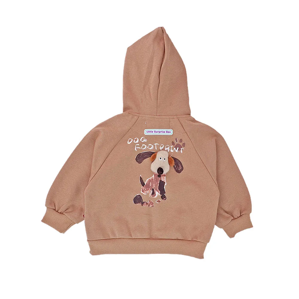 Brown Dog Broach 3 Pcs Track Suit Set For Toddlers And Kids