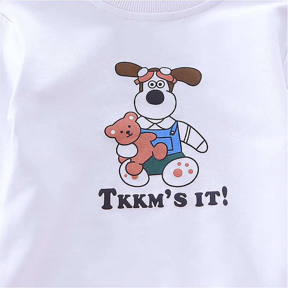 Brown Dog Broach 3 Pcs Track Suit Set For Toddlers And Kids