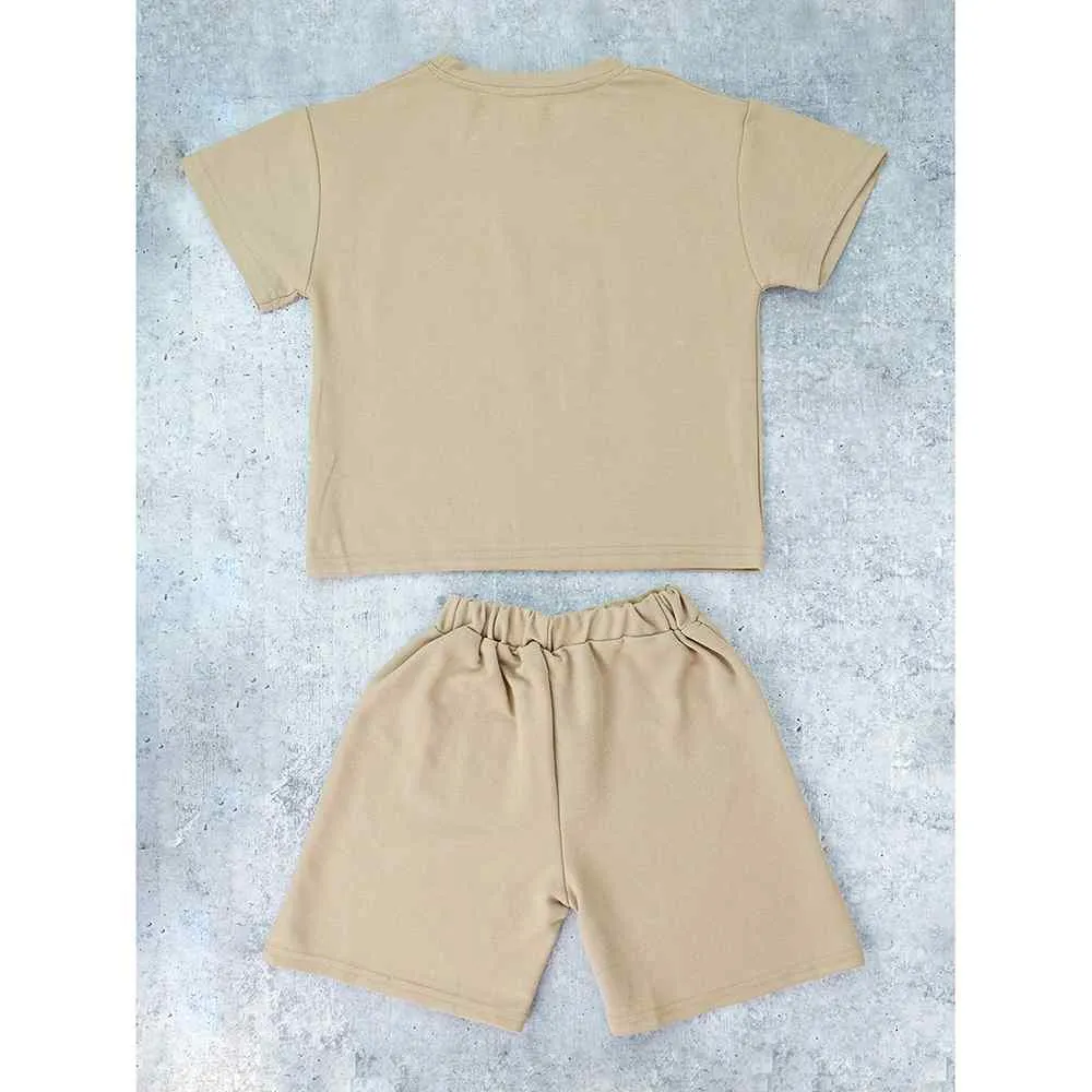Brown Doggy Paw 2pcs Shorts set for Toddlers and Kids.