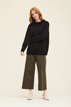 Cassandra Funnel Neck Sweater - Black