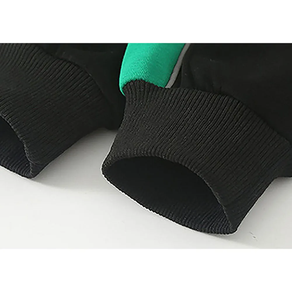 Casual Black With Green Borer 2Pcs Track Suit Set For Kids & Tweens