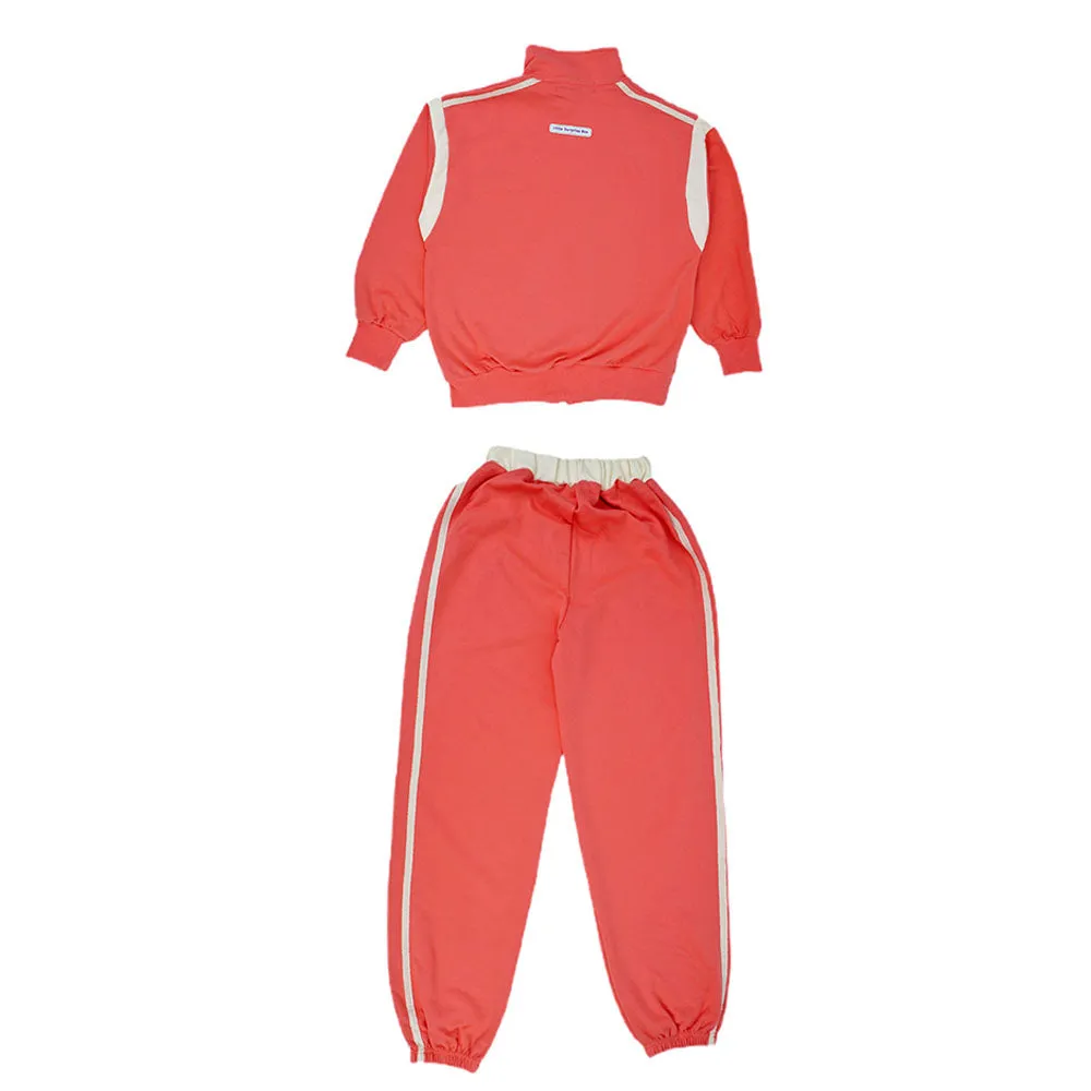 Casual Dark Peach 2Pcs Track Suit Set For Kids & Tweens