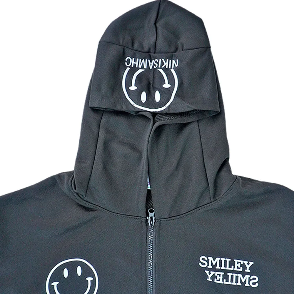 Casual Smiley Black & White Stripes 2Pcs Track Suit Set For Kids & Tweens