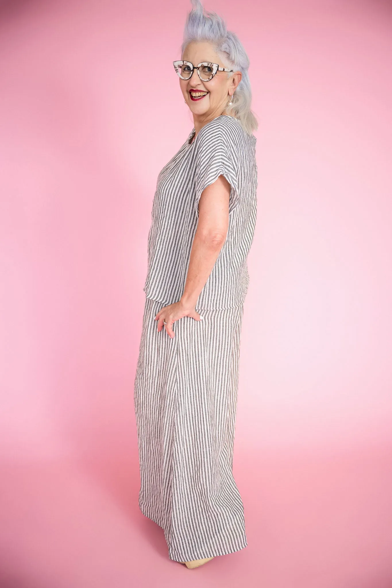 Catania Boxy Top | Thin Stripe