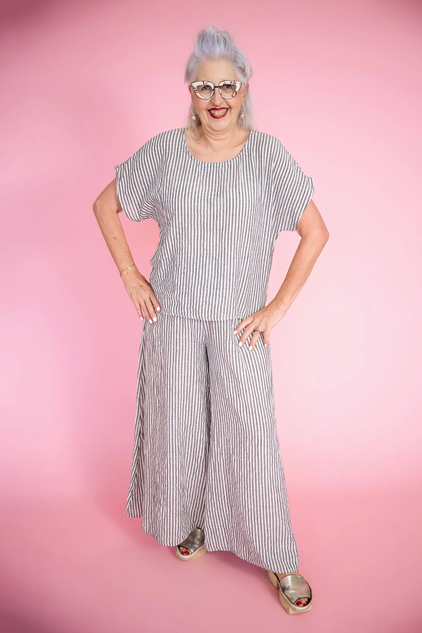 Catania Boxy Top | Thin Stripe