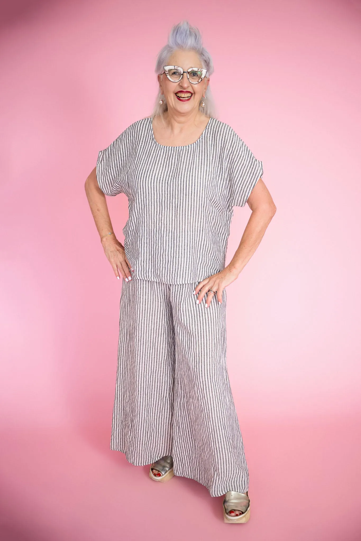 Catania Boxy Top | Thin Stripe