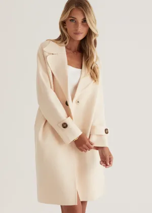Chayso Knit Coat - Cream