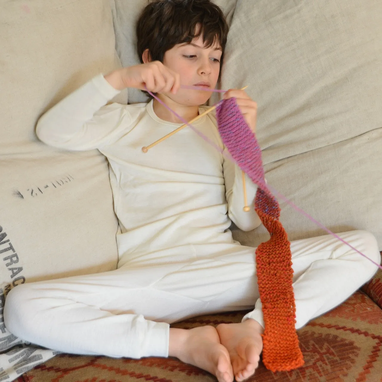Child's Thermal/PJs Top - Organic Merino/Silk (1-14y)