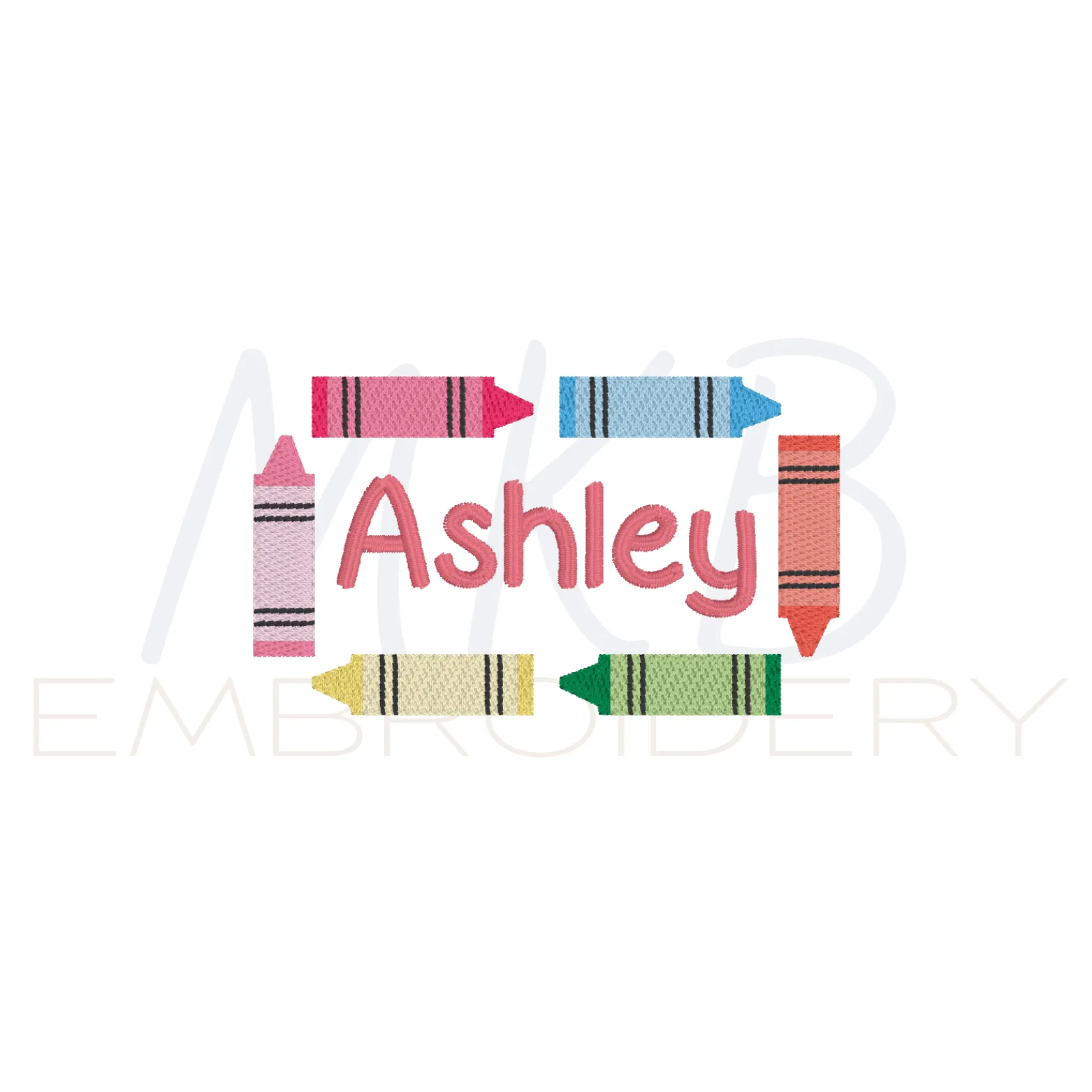Crayon Rectangle Monogram Frame - Small