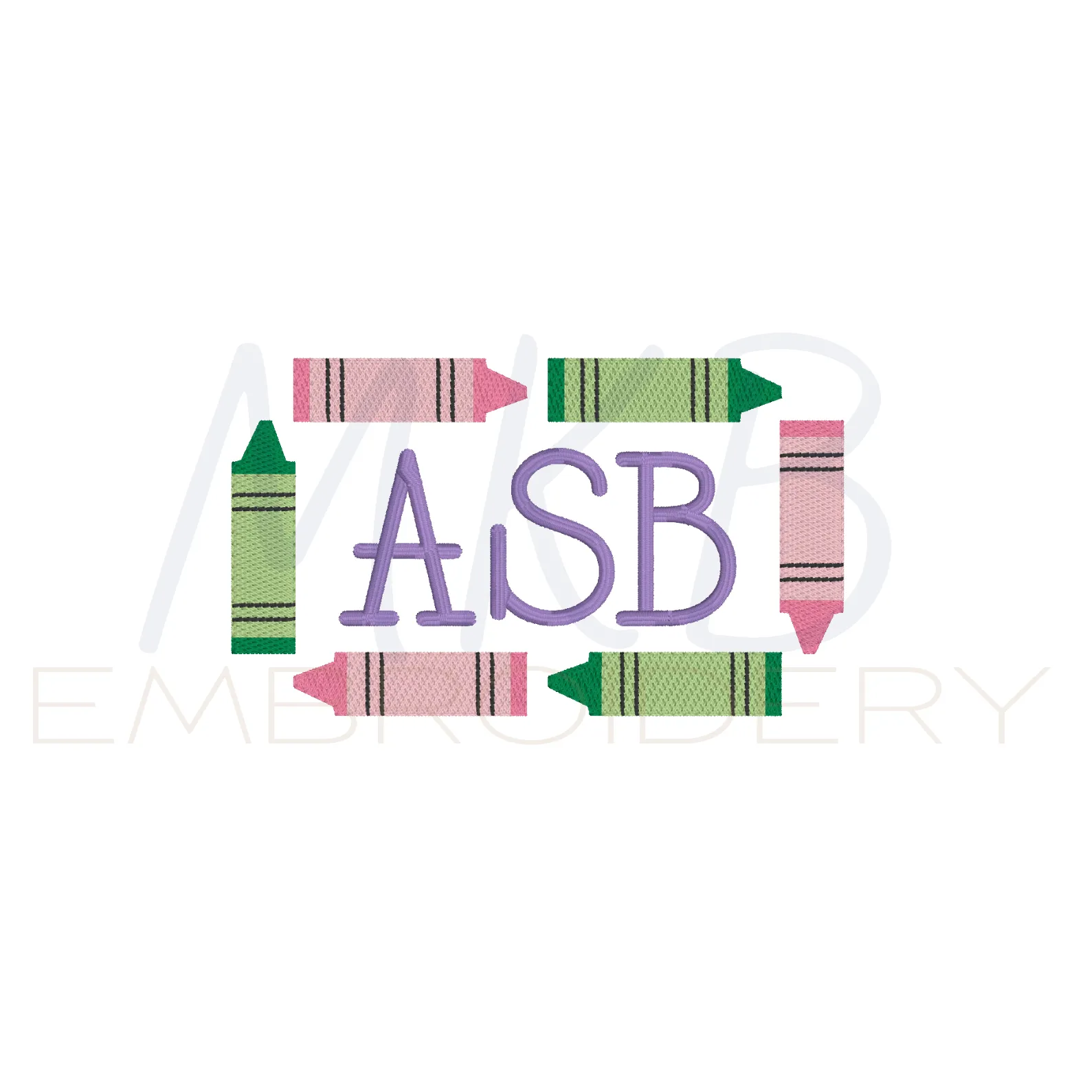 Crayon Rectangle Monogram Frame