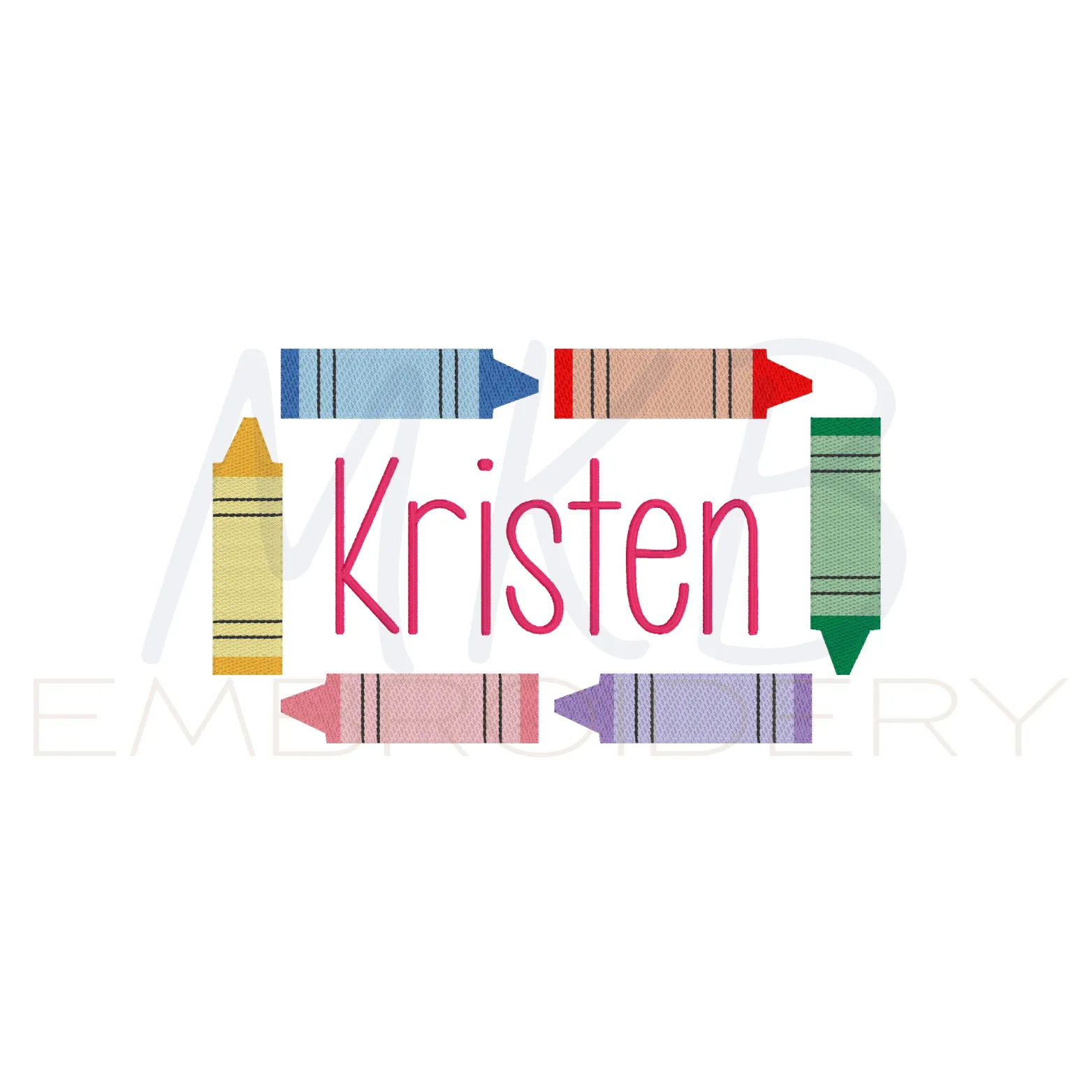 Crayon Rectangle Monogram Frame