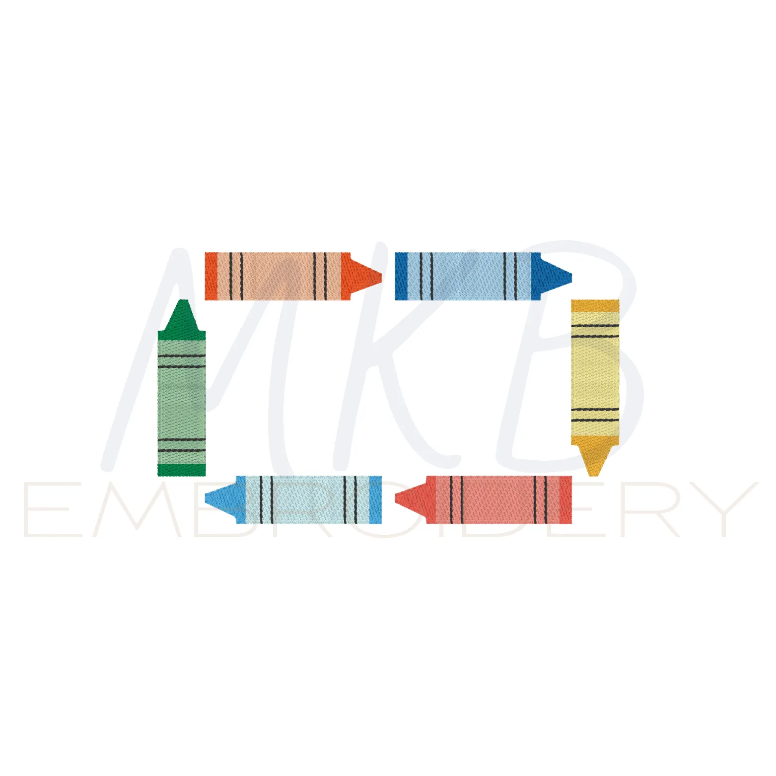 Crayon Rectangle Monogram Frame