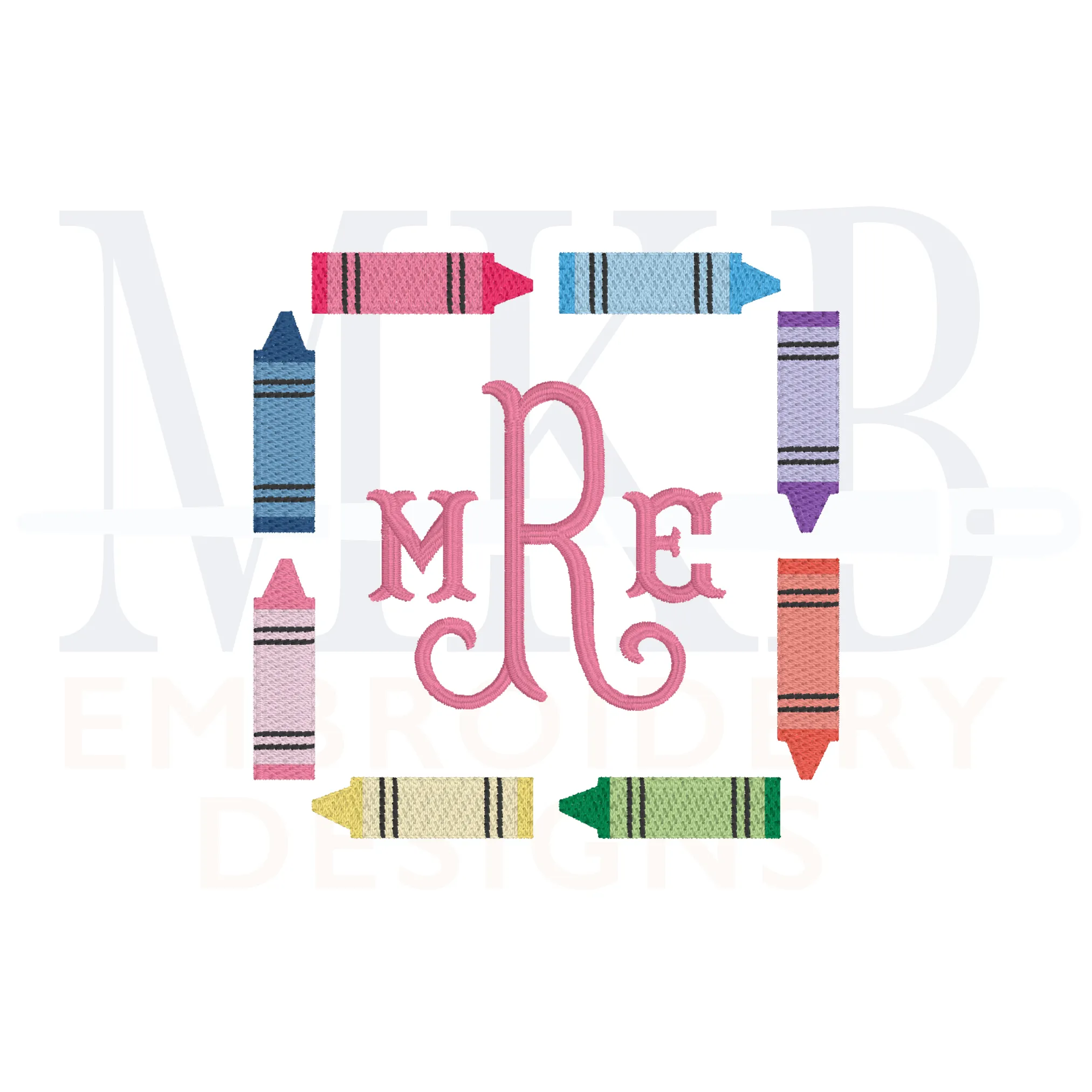 Crayon Square Monogram Frame