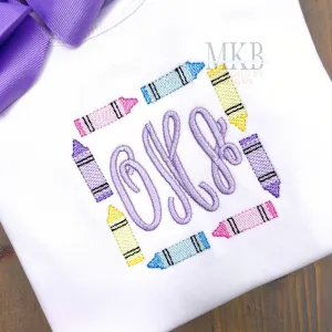 Crayon Square Monogram Frame