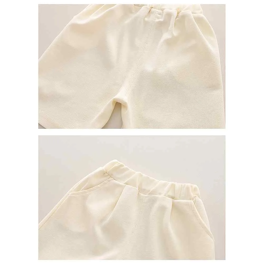 Cream Doggy Paw 2pcs Shorts set for Toddlers and Kids.