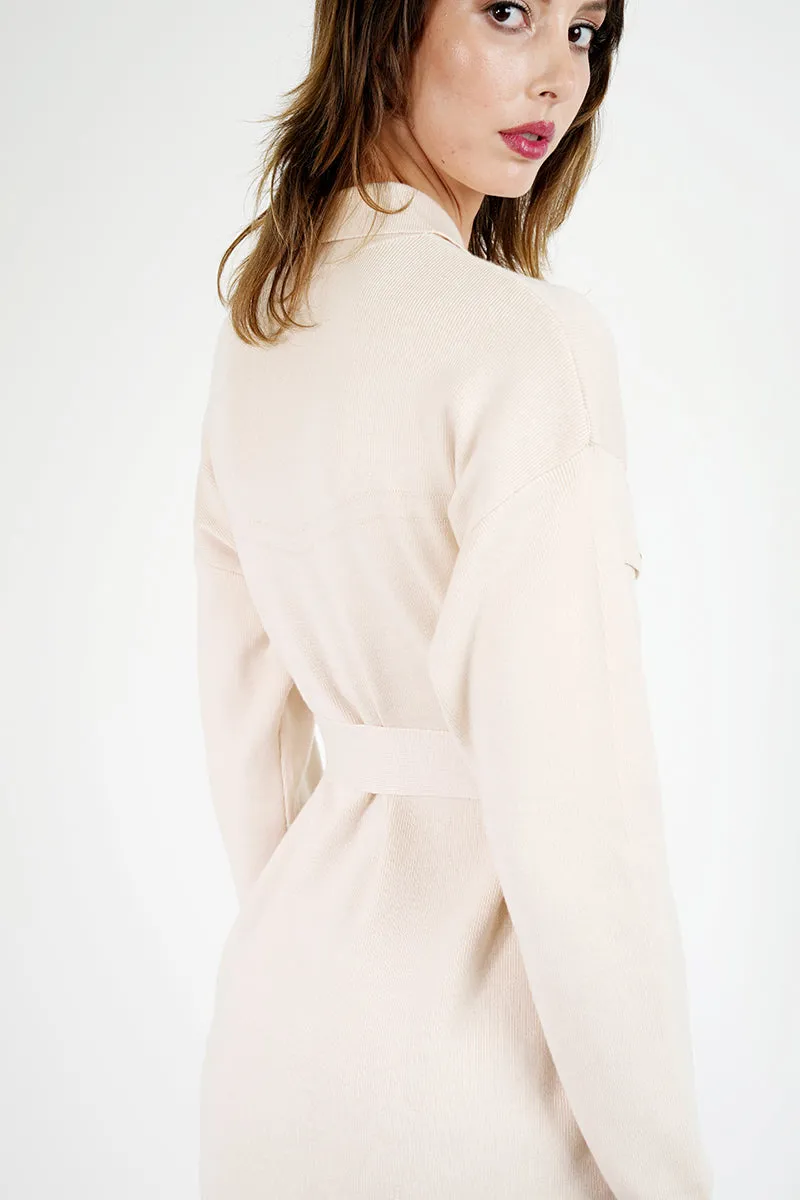Cream Military Cardigan