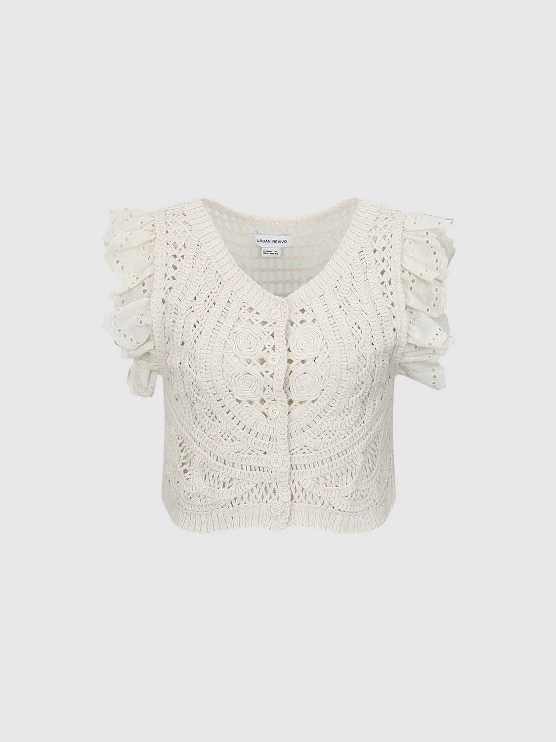Crochet Knitted Sleeveless Cardigans