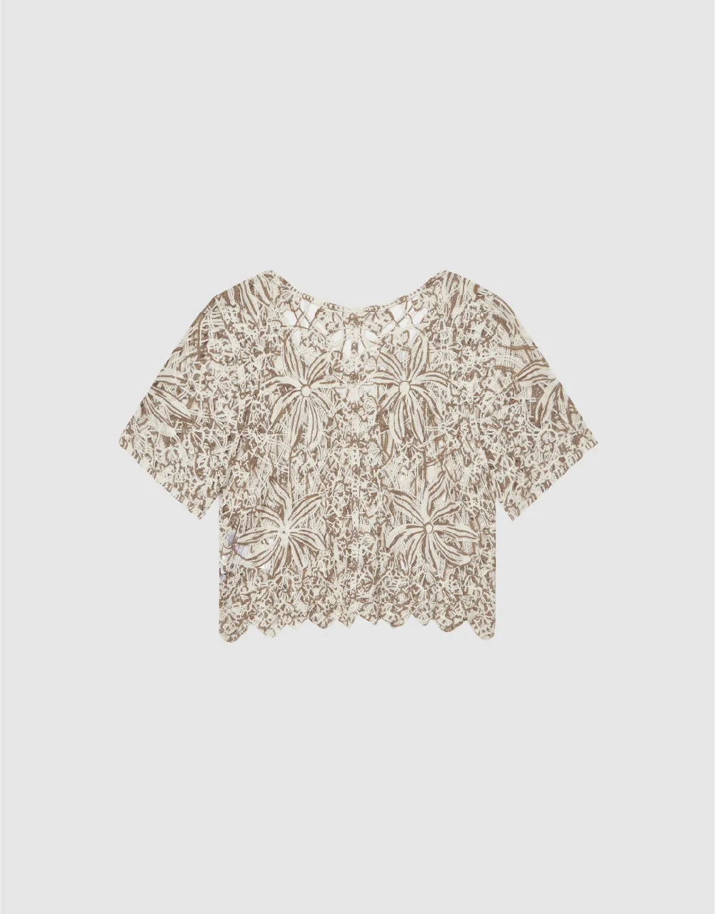Crochet V-Neck Knitted Cardigan