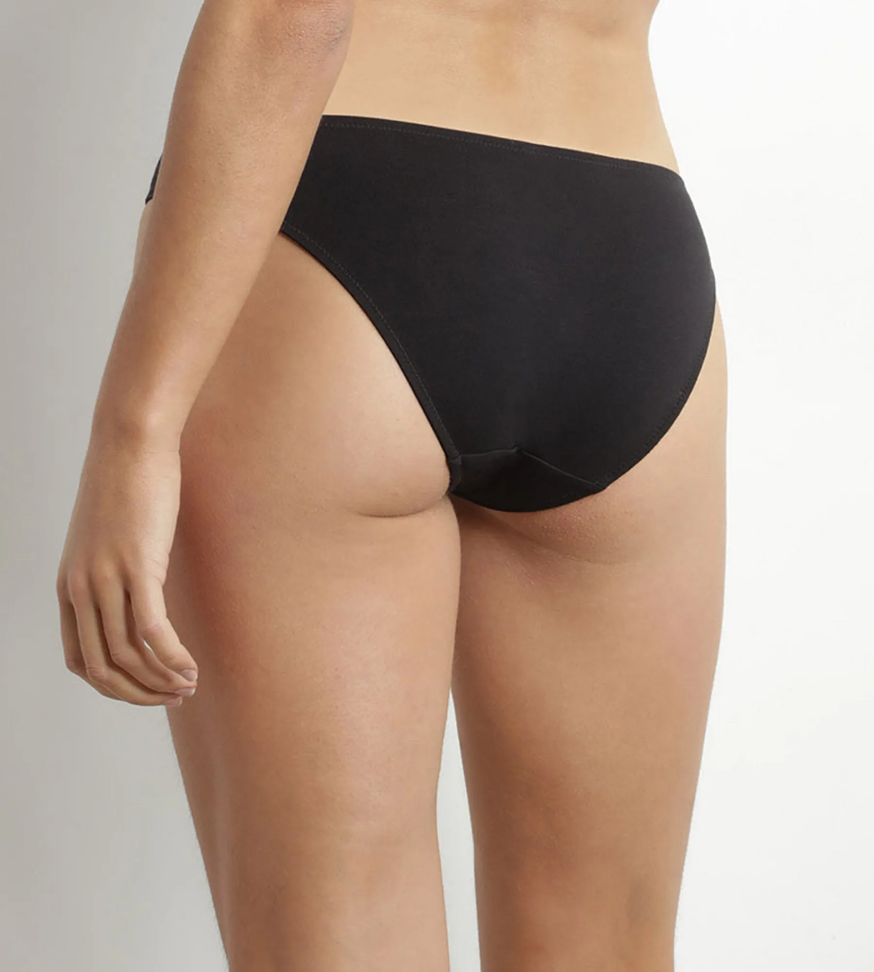 Culotte midi pour femme en coton Noir Dim Daily