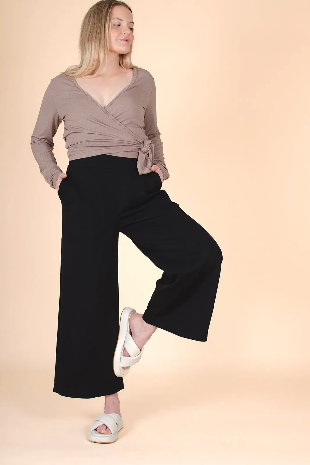 Culottes & Rib Rollneck Pack, Taupe