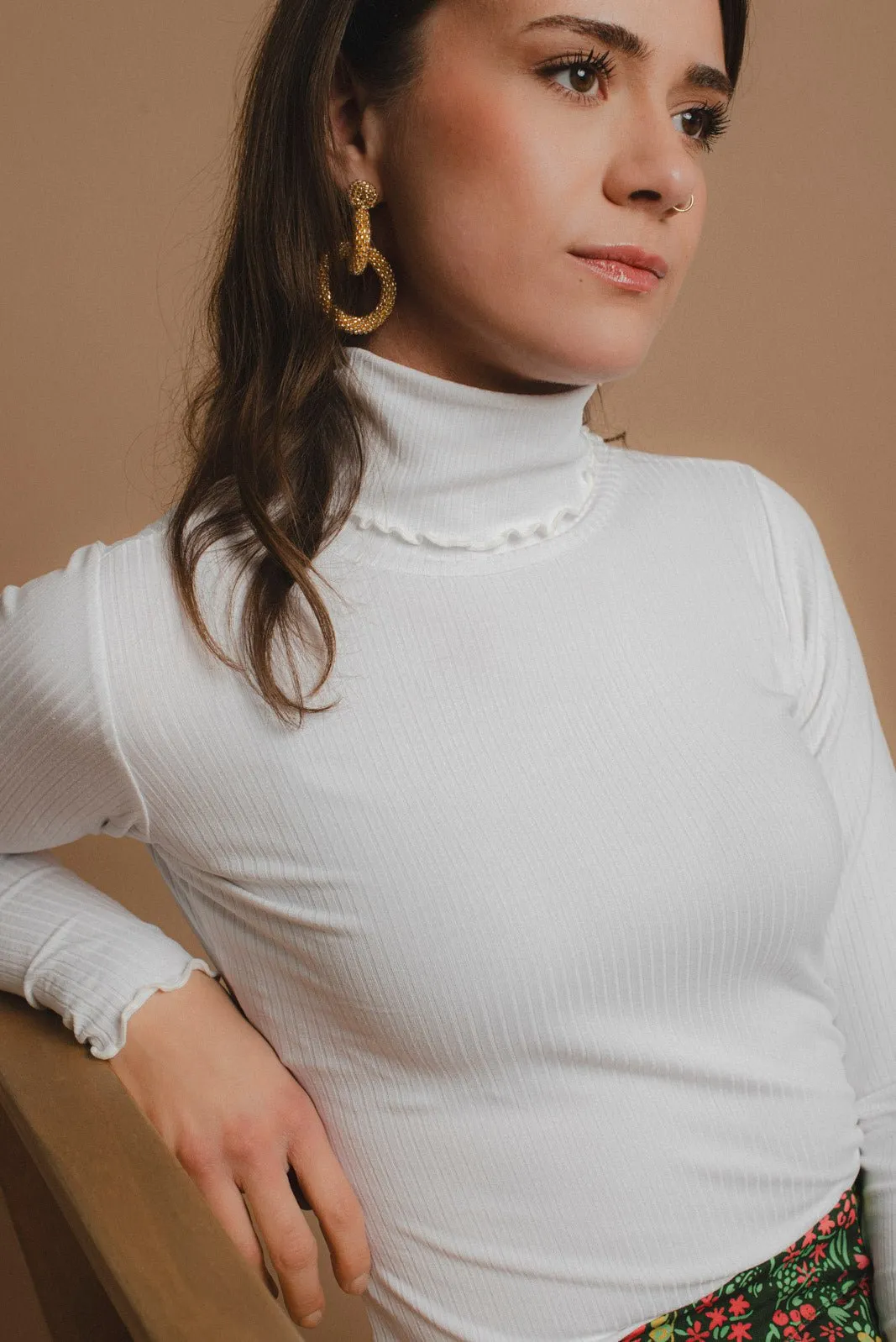 Culottes &amp; Rib Rollneck Pack, White