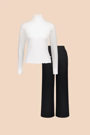 Culottes &amp; Rib Rollneck Pack, White