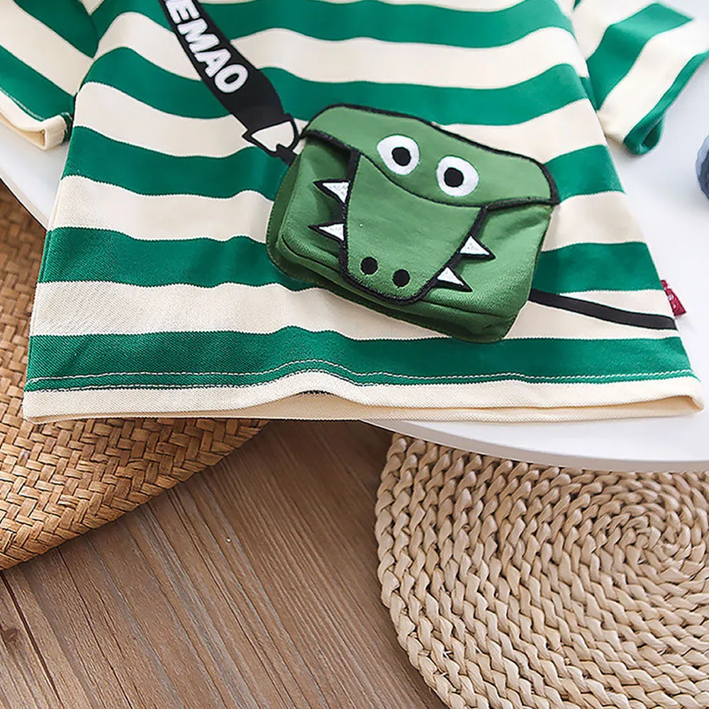 Dinosaur Cross Sling Print2 Pcs Shorts Set For Toddlers And Kids