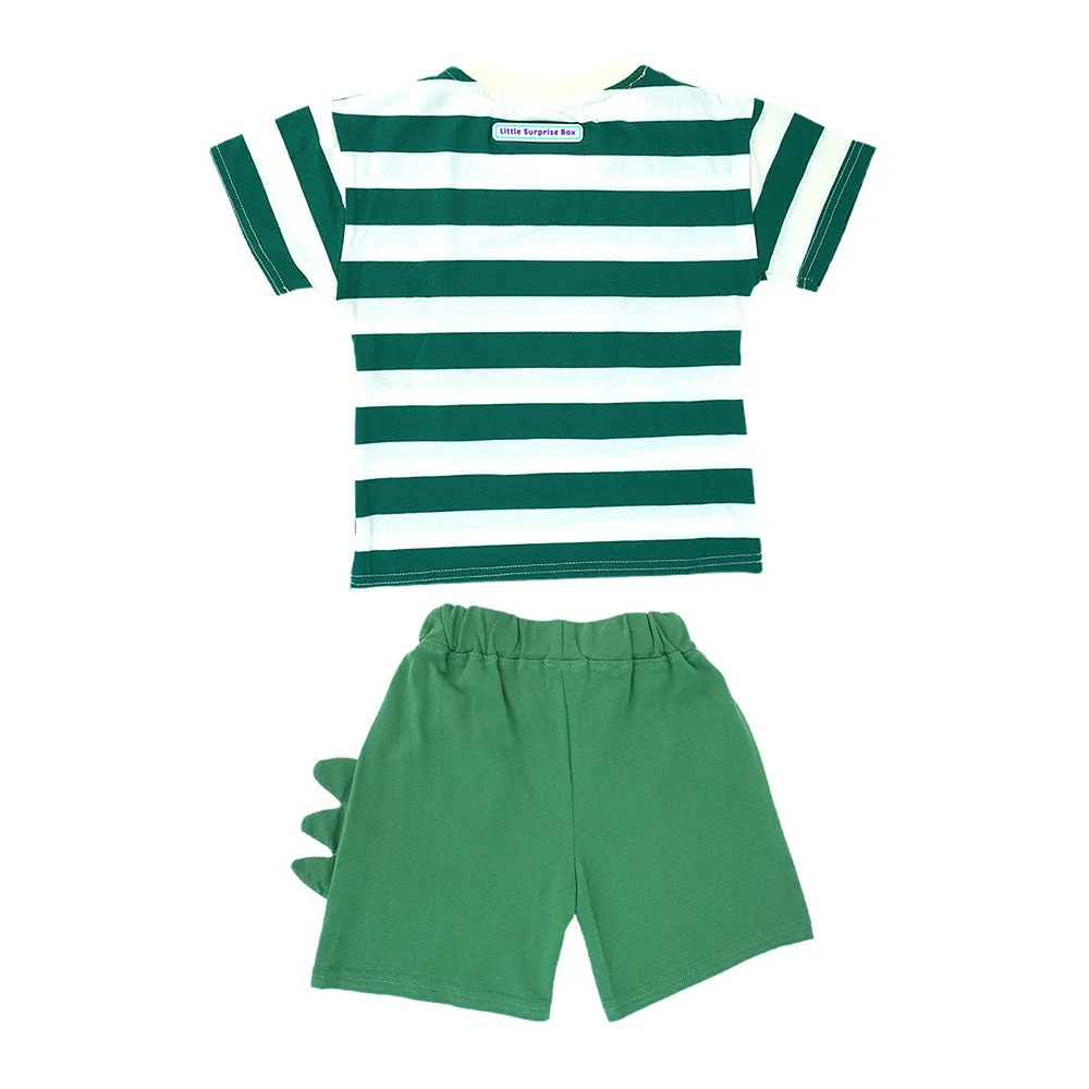 Dinosaur Cross Sling Print2 Pcs Shorts Set For Toddlers And Kids